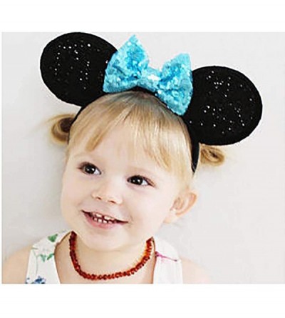 Headbands Sequins Bowknot Lovely Mouse Ears Headband Headwear for Travel Festivals - Rose Gold - C018AZO8WR3 $9.73