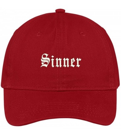 Baseball Caps Sinner Embroidered Low Profile Adjustable Cap Dad Hat - Red - C812NYPA1BB $38.90