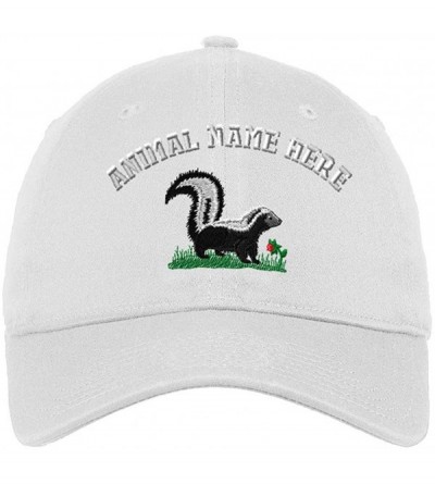 Baseball Caps Custom Low Profile Soft Hat Skunk A Embroidery Animal Name Cotton Dad Hat - White - CP18OIXX8T8 $24.22