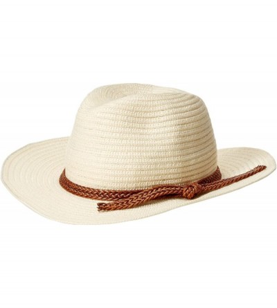 Fedoras Women's Textured Panama Hat with Braid Band - Oatmeal - CD12O2841P8 $15.79