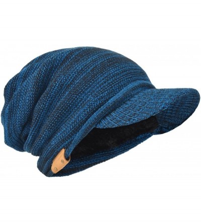 Skullies & Beanies Men Oversize Skull Slouch Beanie Large Skullcap Knit Hat - Visor-blue - CQ1872AM87Y $17.41