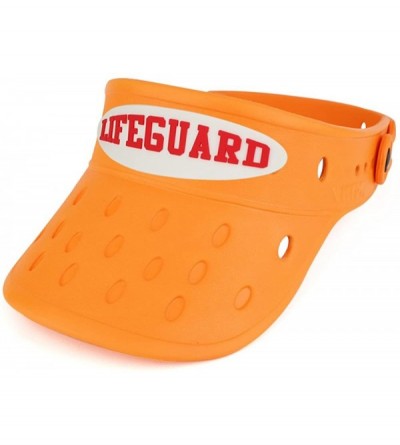 Visors Durable Adjustable Floatable Summer Visor Hat with Lifeguard Snap Charm - Orange - CZ17YXYZ0YW $17.07