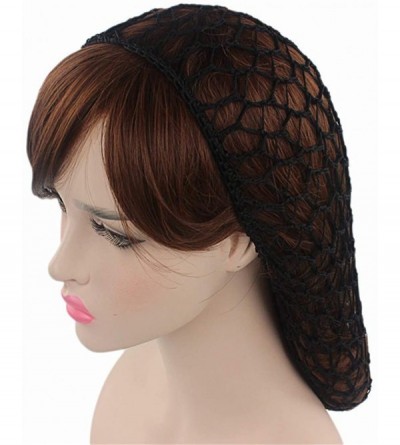 Skullies & Beanies Women Soft Rayon Snood Hat Hair Net Crocheted Hair Net Cap Mix Colors Dropshipping - Fw-12-beige - C2196Y7...