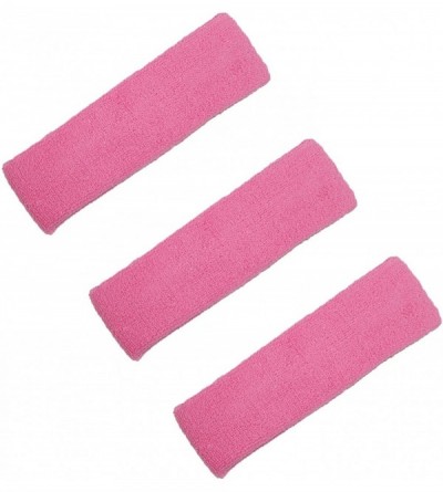 Headbands Cotton Terry Cloth Sweat Sport Headband (Pack of 3) - White - CL11TD9YVCJ $16.61