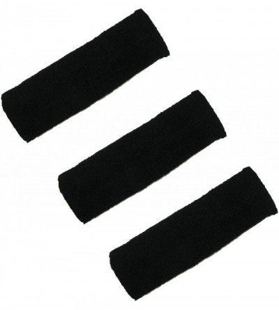 Headbands Cotton Terry Cloth Sweat Sport Headband (Pack of 3) - White - CL11TD9YVCJ $16.61