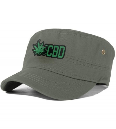 Baseball Caps CBD Cannabidiol Marijuana Leaf Cadet Army Cap Flat Top Sun Cap Military Style Cap - Moss Green - CU18YCNZQU3 $2...