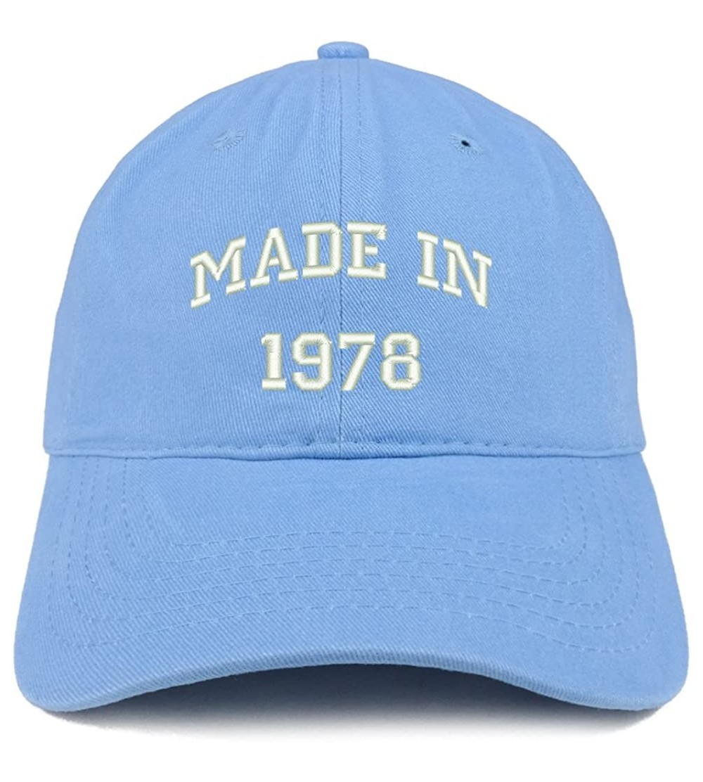 Baseball Caps Made in 1978 Text Embroidered 42nd Birthday Brushed Cotton Cap - Carolina Blue - CL18C9Y78L9 $15.27