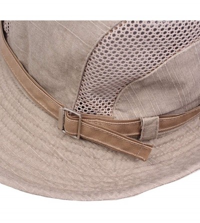 Sun Hats Men Summer Cotton Cowboy Sun Hat Wide Brim Bucket Fishing Hats - Coffee - CC182LLQRXU $11.59