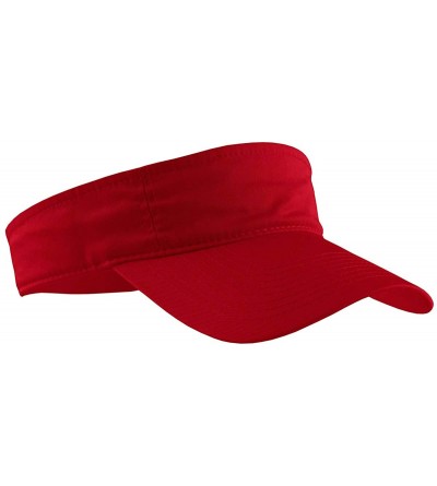 Visors Custom Visor Hat Embroider Your Own Text Customized Adjustable Fit Men Women Visor Cap - Red - CU18T326U2C $18.13