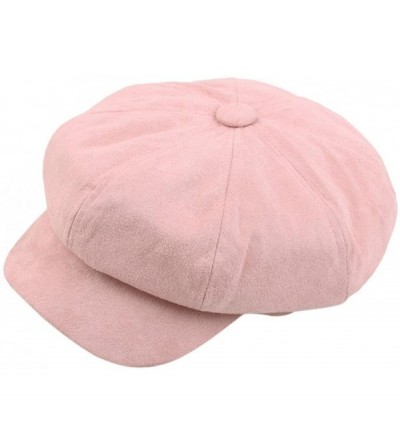 Berets newsboy Hat Octagonal Winter Beret Hat For Women - Pink - CG188YGQ3D5 $9.51