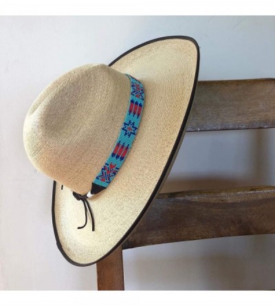 Cowboy Hats Hat Band Cowboy Western Beaded Hatband Turquoise Orange White Men Women Handmade - Turquoise and Red - CK18QR0NUC...