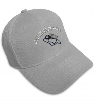 Baseball Caps Custom Baseball Cap Referee Whistle B Embroidery Dad Hats for Men & Women - Gray - C018SDLWGIW $21.98