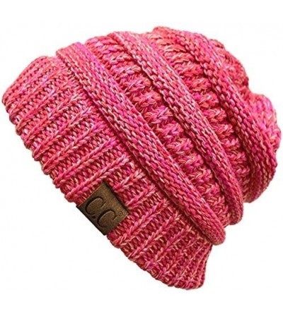Skullies & Beanies Trendy Warm Chunky Soft Marled Cable Knit Slouchy Beanie - C212MYFETIR $10.13
