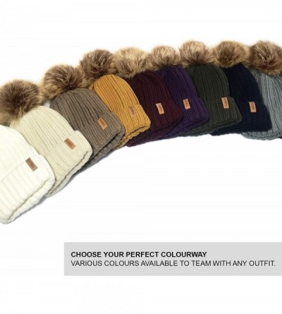 Skullies & Beanies Womens Winter Knitted Beanie Detachable - Navy - CO123U5SNV1 $10.35