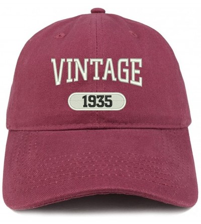 Baseball Caps Vintage 1935 Embroidered 85th Birthday Relaxed Fitting Cotton Cap - Maroon - CM180ZMDHAO $15.65