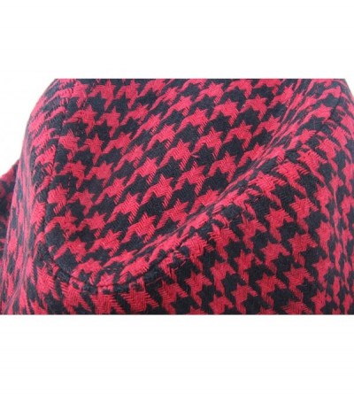 Fedoras Men's Plaid Wool Fedoras Jazz Trilby Hats - Red - C911VJTNNB1 $12.96