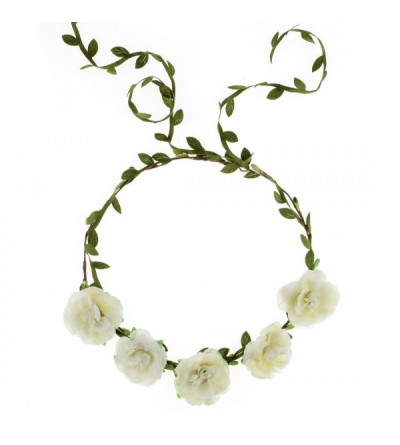 Headbands Flower Crown Floral Wreath Headband Floral Garland Headbands for Festival Wedding Party (beige/A) - beige/A - CG18E...