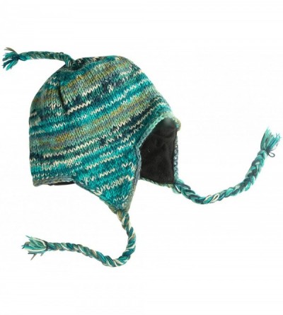 Skullies & Beanies Soft Warm Wool Hat Cap Winter Fleeced Inside Thick Ear Flaps Women Fashion - Blue Azure - CU19203OIXX $15.88