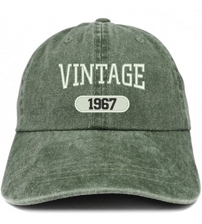 Baseball Caps Vintage 1967 Embroidered 53rd Birthday Soft Crown Washed Cotton Cap - Dark Green - C4180WXEX5I $34.42