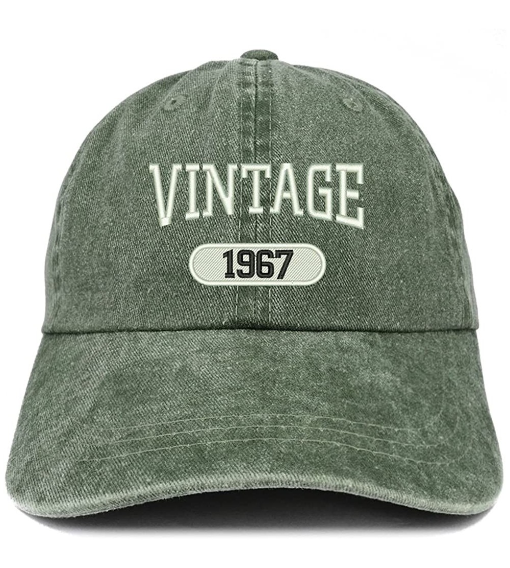 Baseball Caps Vintage 1967 Embroidered 53rd Birthday Soft Crown Washed Cotton Cap - Dark Green - C4180WXEX5I $13.68