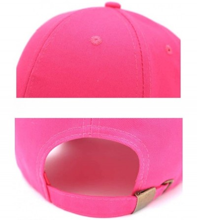 Baseball Caps Plain Cotton Baseball Cap Classic Adjustable Hats for Men Women Unisex Fitted Blank Hat - Rose Red - CP192EKHLN...