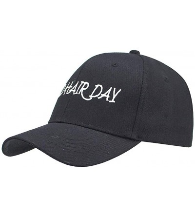 Baseball Caps Bad Hair Day Letter Embroidered Curved Adjustable Baseball Cap- Love Hat-Cotton Cap - Black - CK1945R7H27 $12.02