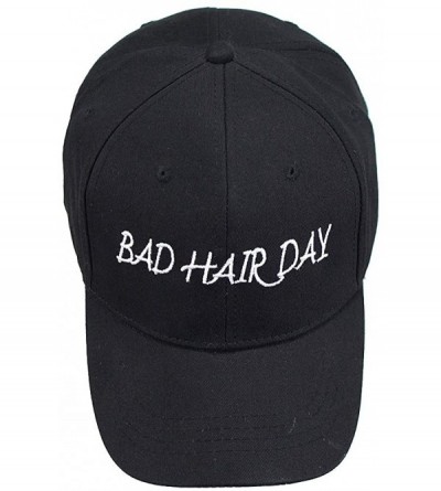 Baseball Caps Bad Hair Day Letter Embroidered Curved Adjustable Baseball Cap- Love Hat-Cotton Cap - Black - CK1945R7H27 $12.02