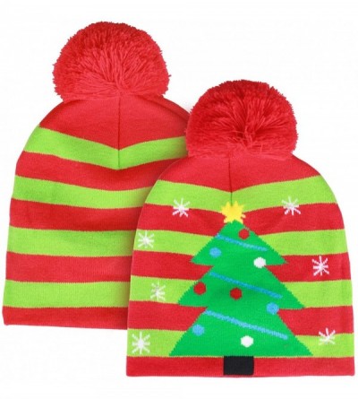 Skullies & Beanies LED Light-up Christmas Hat Beanie Knitted Cap Unisex Ugly Winter Sweater Santa Hat - Style-6 - CR18A4R5T7T...