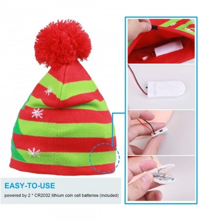 Skullies & Beanies LED Light-up Christmas Hat Beanie Knitted Cap Unisex Ugly Winter Sweater Santa Hat - Style-6 - CR18A4R5T7T...