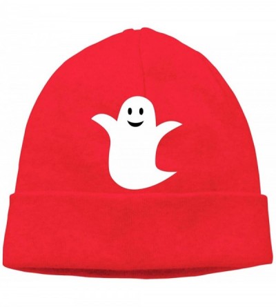Skullies & Beanies Beanie Hat Happy Ghost Warm Skull Caps for Men and Women - Red - C918KIWH9Y9 $18.50