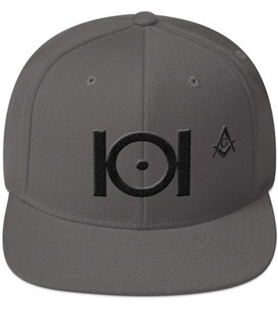 Baseball Caps Masonic Snapback Hat 3D Puff Embroidery Black Thread - Dark Grey - CZ18D2LOGAG $30.50