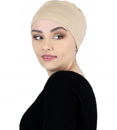 Skullies & Beanies Headwear Sleeping Coverings Turbans Heather - Beige - CT18SDDKU8A $38.62