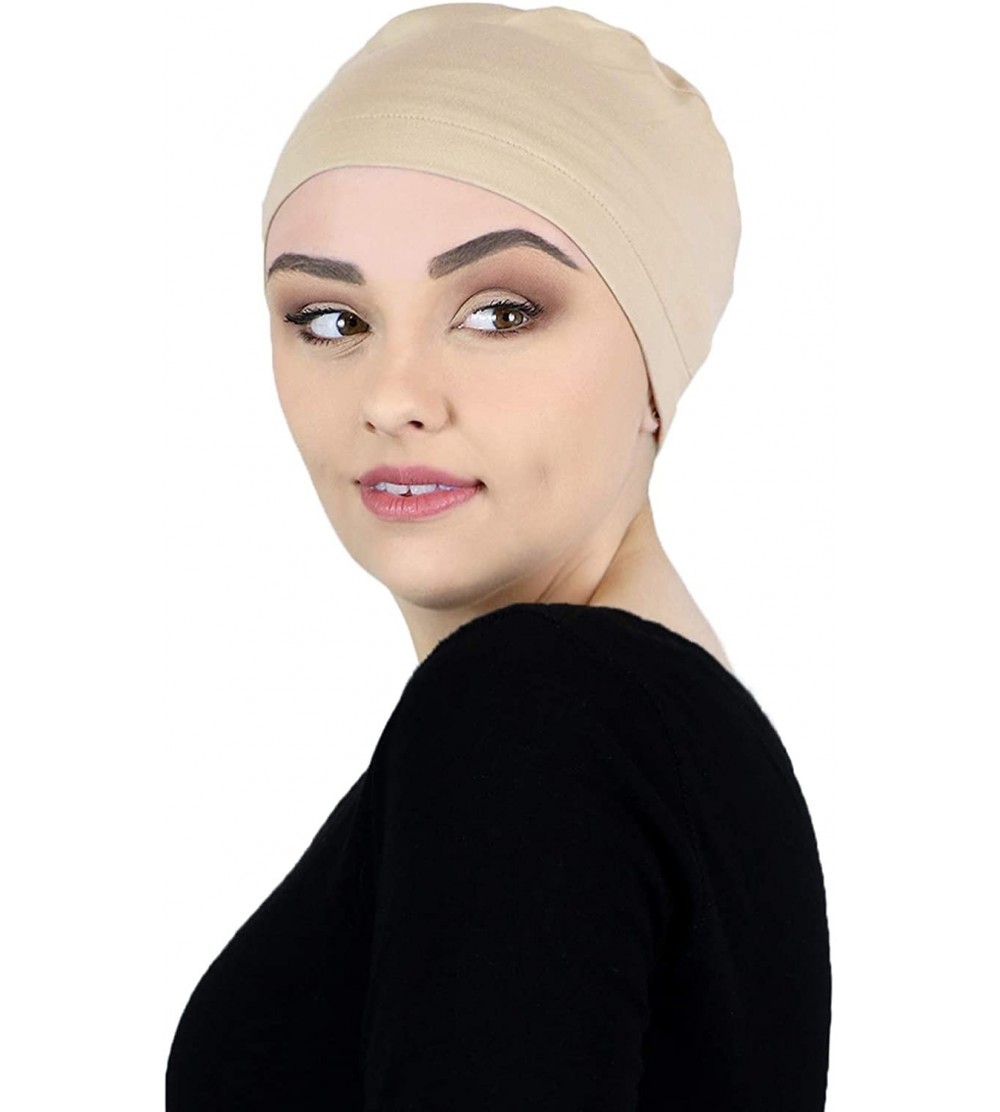 Skullies & Beanies Headwear Sleeping Coverings Turbans Heather - Beige - CT18SDDKU8A $36.40