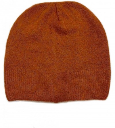 Skullies & Beanies Knitted Warm and Soft Premium Wool Mix Skull Cap Beanie Hat for Men and Women - Purple/Reddish Brown - CZ1...