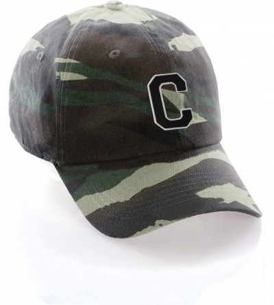 Baseball Caps Customized Letter Intial Baseball Hat A to Z Team Colors- Camo Cap White Black - Letter C - CF18NH9XL7S $12.07