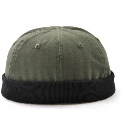Baseball Caps Cotton Kufi Hats Skull Prayer Cap Solid for Men Teen Boys - Green - CQ1898EE0Q8 $13.69