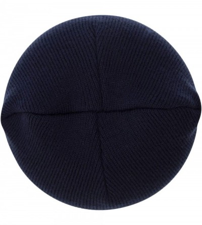 Skullies & Beanies 100% Soft Acrylic Solid Color Beanie Winter Hat - Skull Knit Cap - Made in USA - Navy - CM187IXIMK3 $31.79