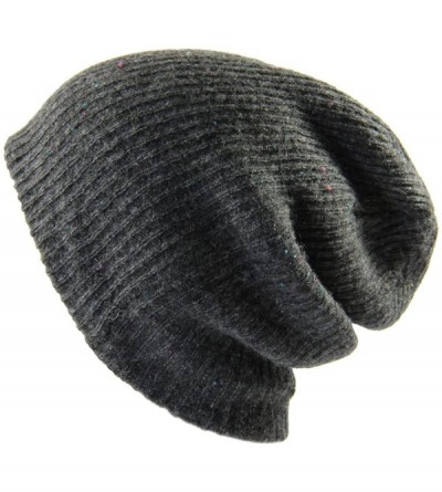 Skullies & Beanies Unisex Wool Long Beanie - Charcoal Gray - C111TWU32I3 $14.69