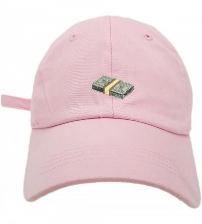 Baseball Caps Money Style Dad Hat Washed Cotton Polo Baseball Cap - Lt.pink - C8187QM7II9 $14.25