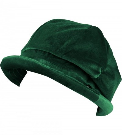 Newsboy Caps Womens Bucket Newsboy Cabbie Beret Cap Cloche Bucket Fashion Sun Hats - Velvet-green - CV18H5I3SQL $21.51