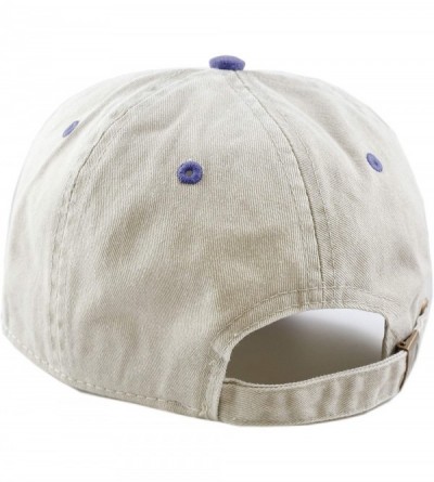 Baseball Caps 100% Cotton Pigment Dyed Low Profile Dad Hat Six Panel Cap - 3. Beige Navy - CH12FOXYRNF $9.73