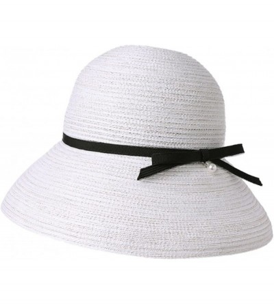 Sun Hats Womens Wide Brim Summer Sun UPF Protective Beach Straw Panama Fedora Hats Outdoor - 99067_orange - CA18RUXSWHX $14.31