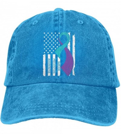 Baseball Caps Suicide Prevention Awareness Flag Men's Women's Adjustable Jeans Baseball Hat - Denim Jeanet Dad Hats - Blue - ...