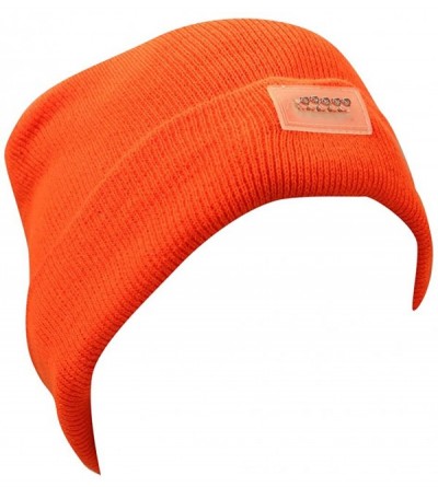 Skullies & Beanies 5 LED Knit Flash Light Beanie Hat Cap for Night Fishing Camping Handyman Working - Orange - CU1889CORYH $1...