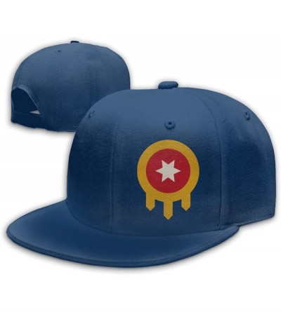 Baseball Caps Unisex Tulsa Flag Casual Trucker Hat Baseball Cap Cotton Adjustable Cap Dad Hat - Navy - CP18TLN4K64 $9.45