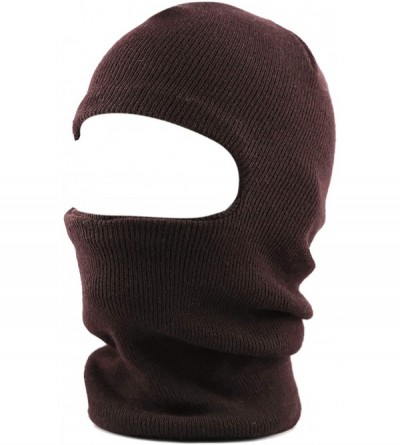 Skullies & Beanies Made in USA Unisex Thick and Long Face Ski Mask Winter Beanie - Brown - CM18LGMMN8K $8.74