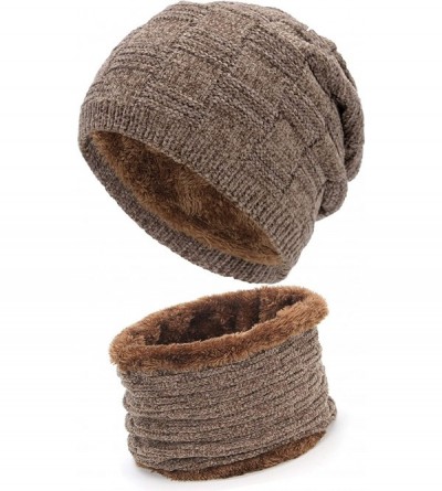 Skullies & Beanies Styles Oversized Winter Extremely Slouchy - Wbxne Khaki Hat&scarf - CU18ZZMQAR3 $10.20