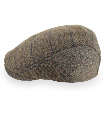Newsboy Caps Belfry Wool Blend Tweed Flat Caps Mens Womens - Danebrown - CM18O59IH04 $50.12