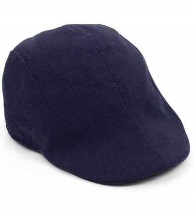 Newsboy Caps Unisex Classic Solid Color Ivy Hat - Navy - CQ17YT3EEO2 $11.23