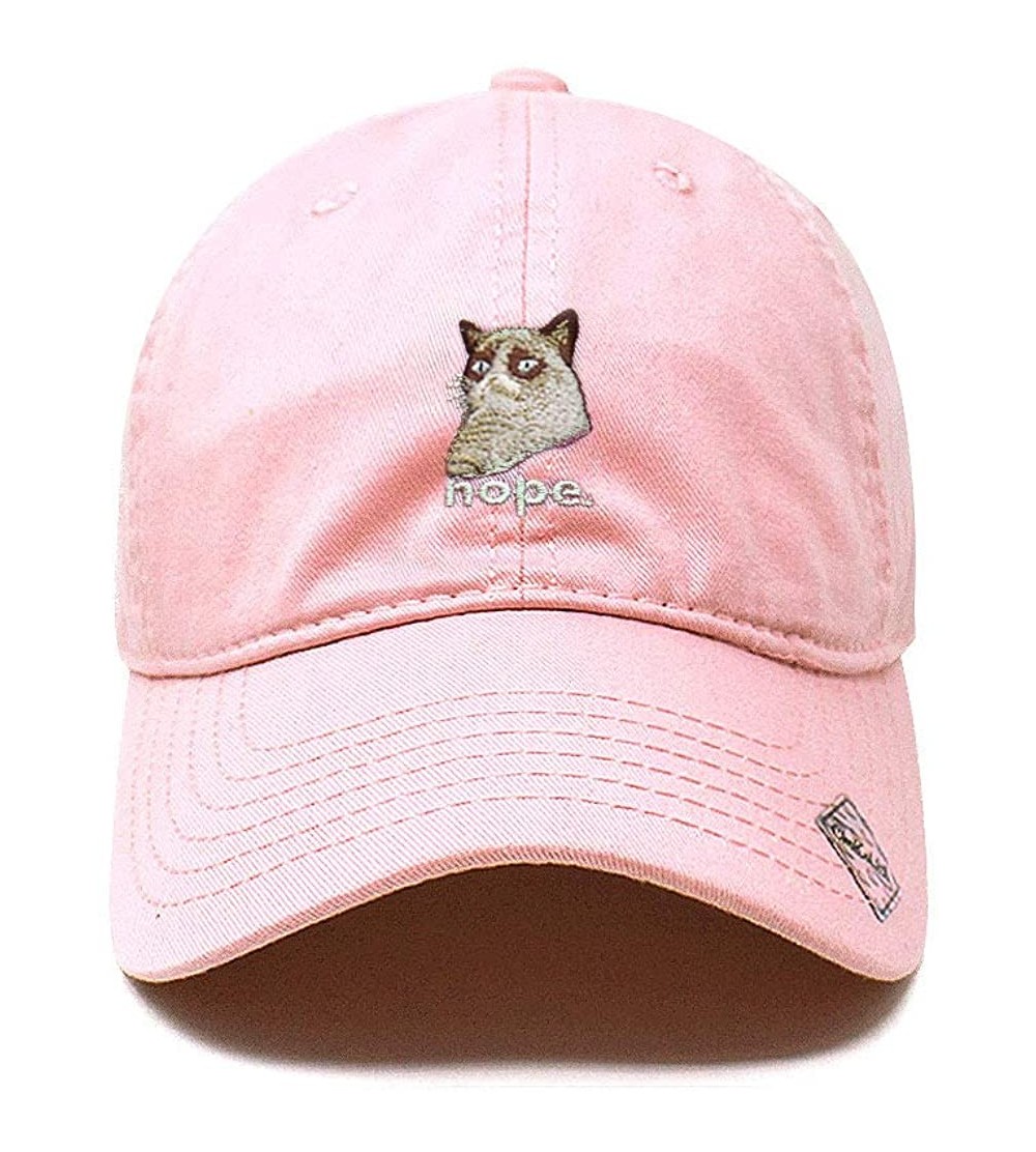 Baseball Caps Grumpy Cat Design Dad Hat l - Pink - CC180RGQD08 $12.05